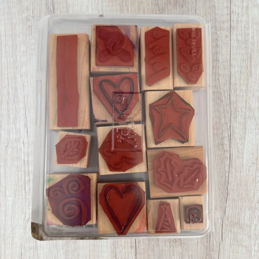 Stampin’ Up Bold Basics Wood Stamp Set 11pc Classic Icons